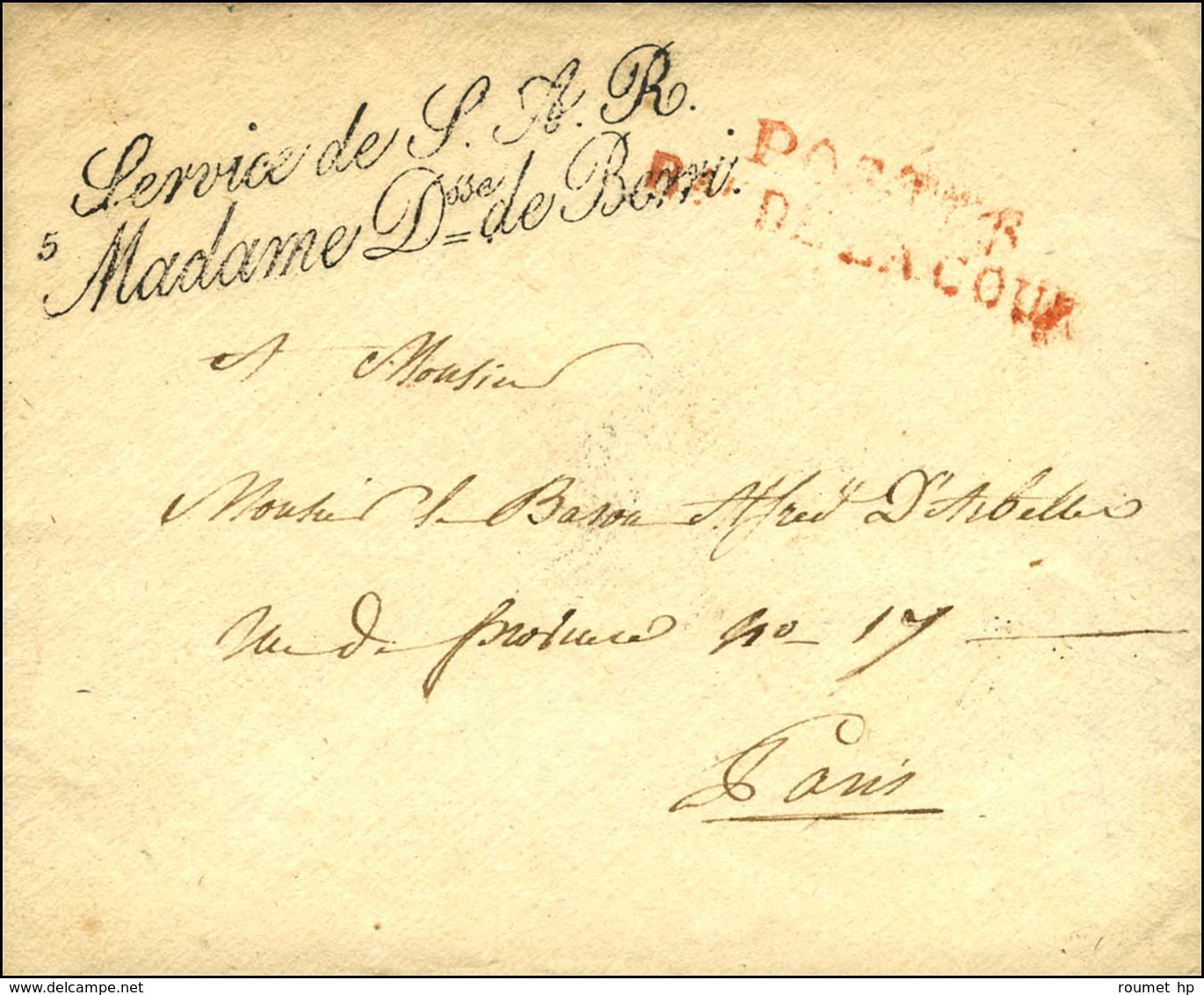 Service De SAR / 5 Madame Dsse De Berri (S. N° 4149A) Sur Lettre Avec Texte Daté De Paris 1827. - SUP. - Civil Frank Covers