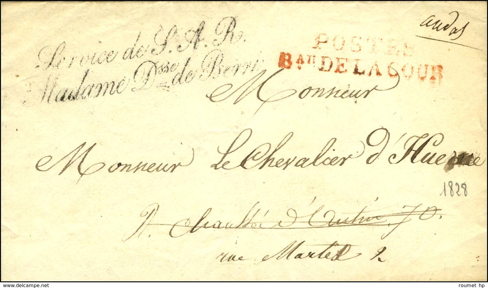 Service De SAR / ² Madame Dsse De Berri (S. N° 4147) Sur Lettre Avec Texte Daté De Paris 1828. - TB / SUP. - Civil Frank Covers