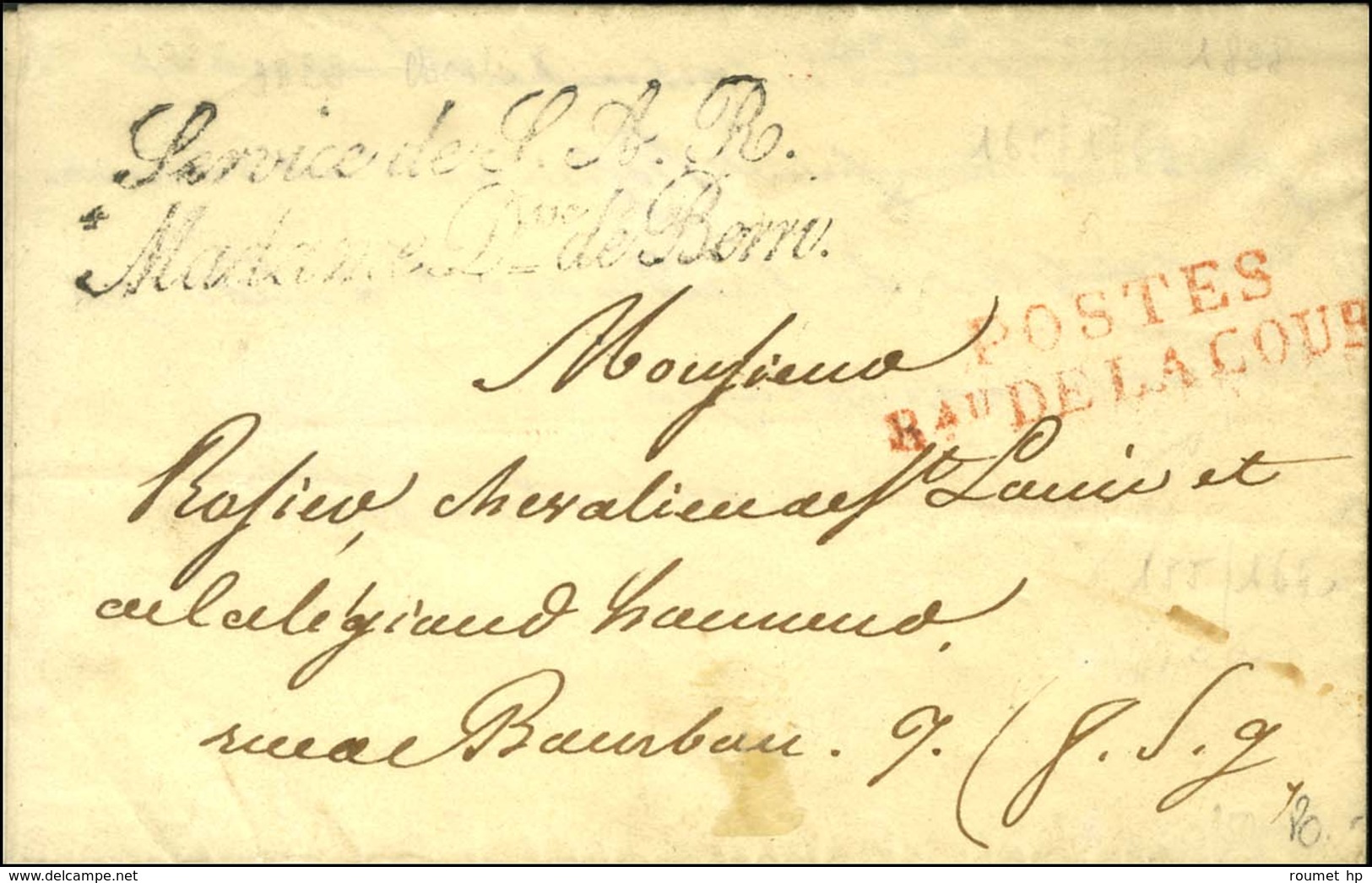 Service De SAR / 4 Madame Dsse De Berri (S. N° 4148) Sur Lettre Avec Texte Daté De Paris 1828. - TB / SUP. - Civil Frank Covers