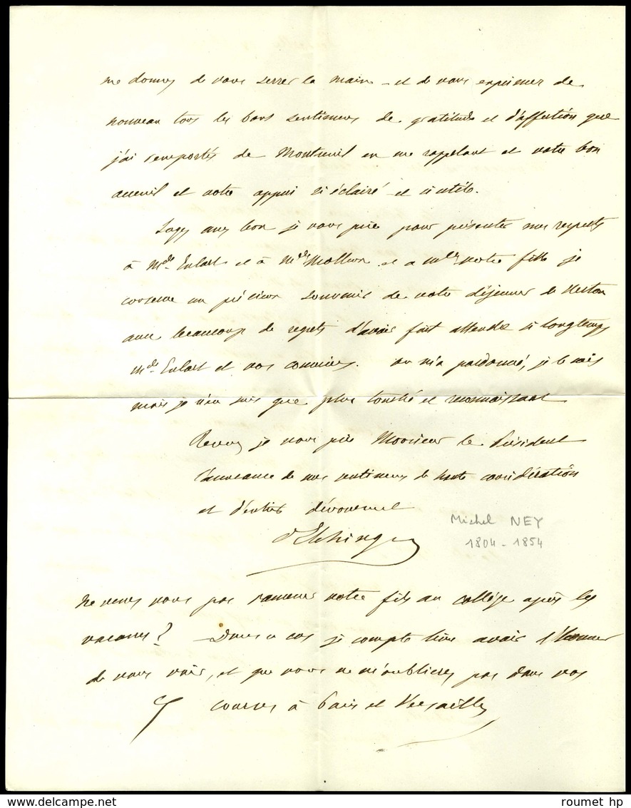 Cachet Encadré Bleu AIDE DE CAMP / DU / PRINCE ROYAL (S. N° 4604) Au Verso D'une Enveloppe Avec Texte Daté De Versailles - Civil Frank Covers