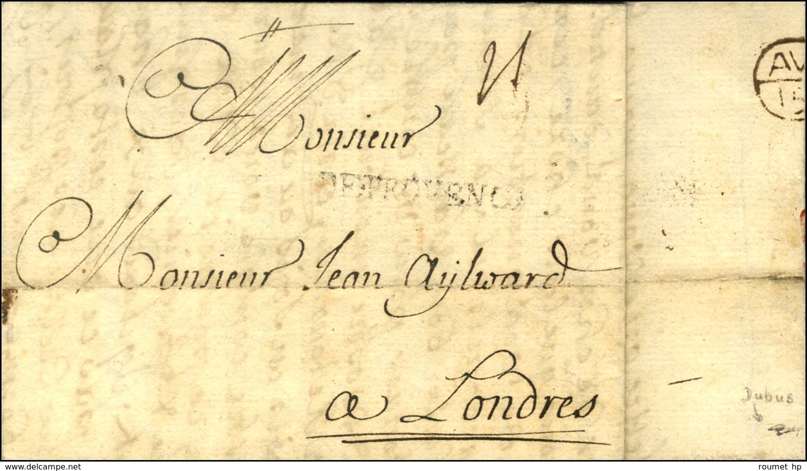 DE PROVENCE Sur Lettre Avec Texte Daté De Marseille Le 13 Août 1698 Pour Londres. - TB. - R. - Other & Unclassified