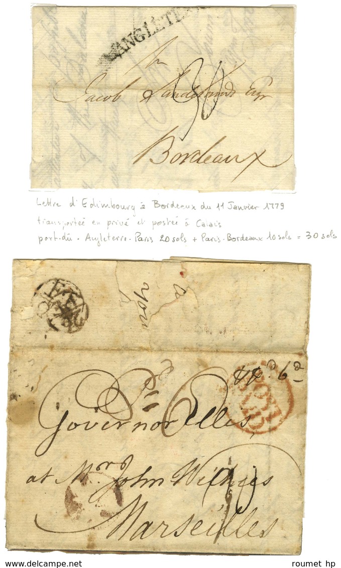 Lot De 8 Lettres Entre La France Et La Grande Bretagne Entre 1775 Et 1780. - TB. - Other & Unclassified