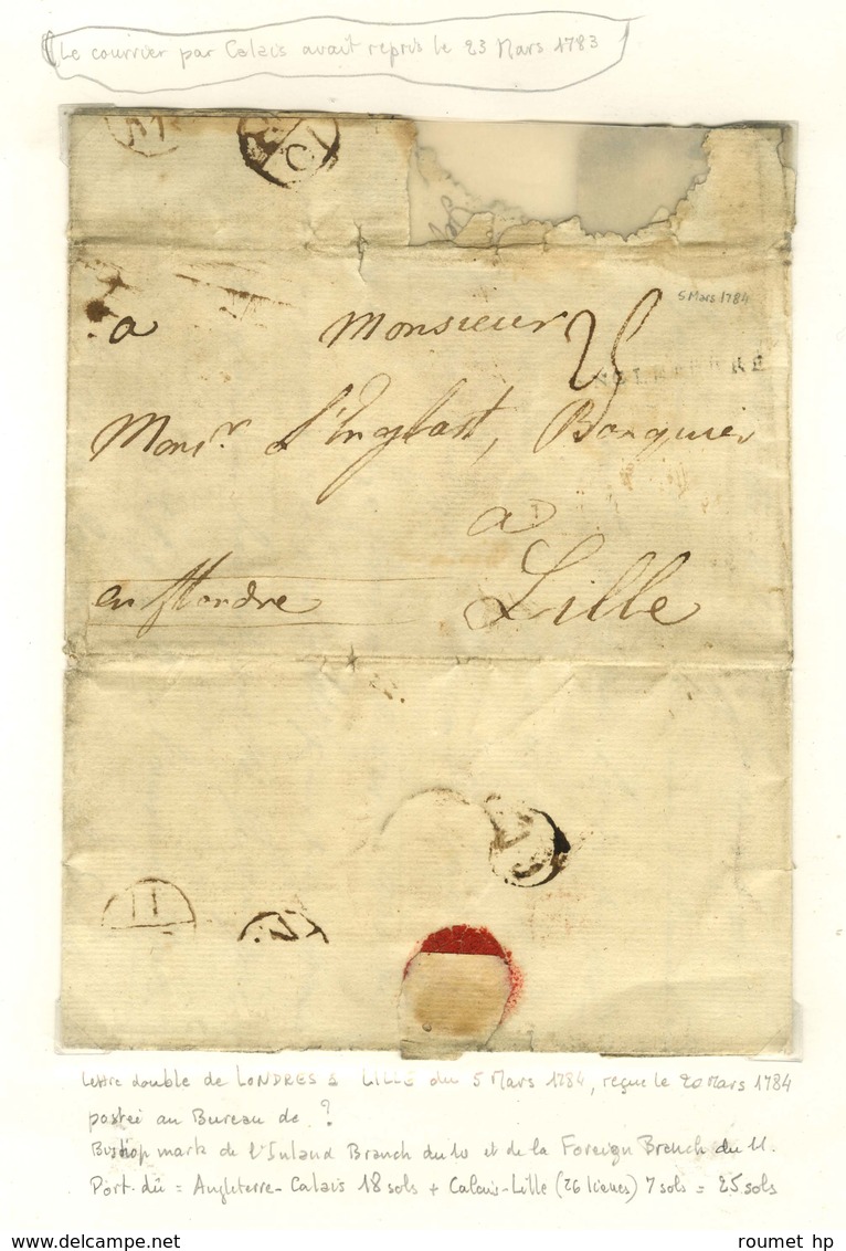 Lot de 11 lettres de Grande Bretagne vers la France entre 1784 et 1788 (convention franco anglaise du 4 Août 1784). - TB