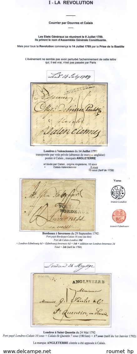 Lot De 13 Lettres Entre La Grande Bretagne Et La France Pendant La Révolution Entre 1789-1802. - TB. - Other & Unclassified