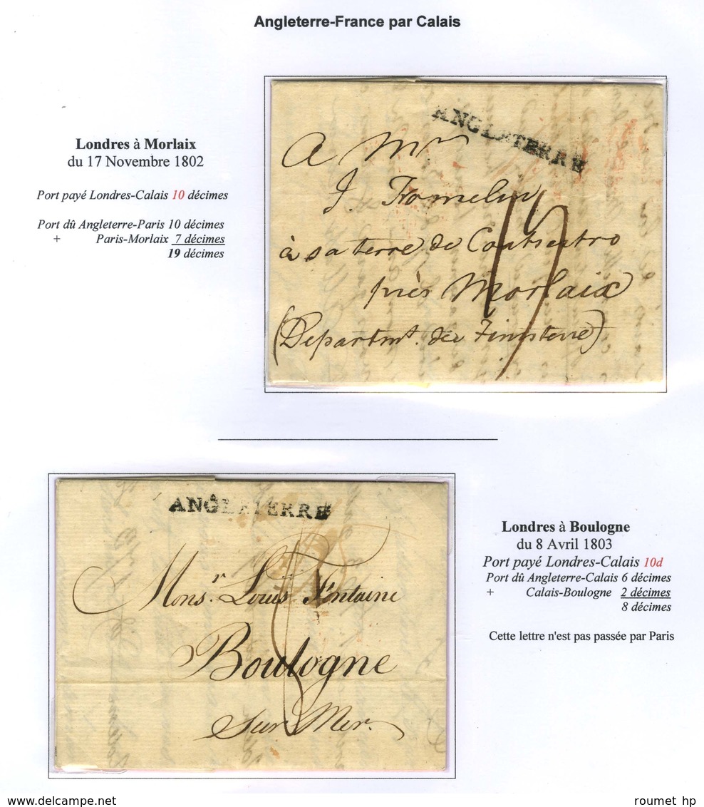 Lot De 14 Lettres Entre La France Et L'Angleterre Durant La Paix D'Amiens. - TB. - Other & Unclassified