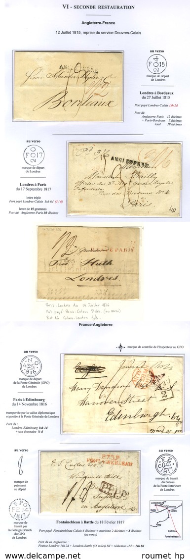 Lot De 10 Lettres Entre La France Et La Grande Bretagne Pendant La 2nde Restauration. - TB. - Sonstige & Ohne Zuordnung