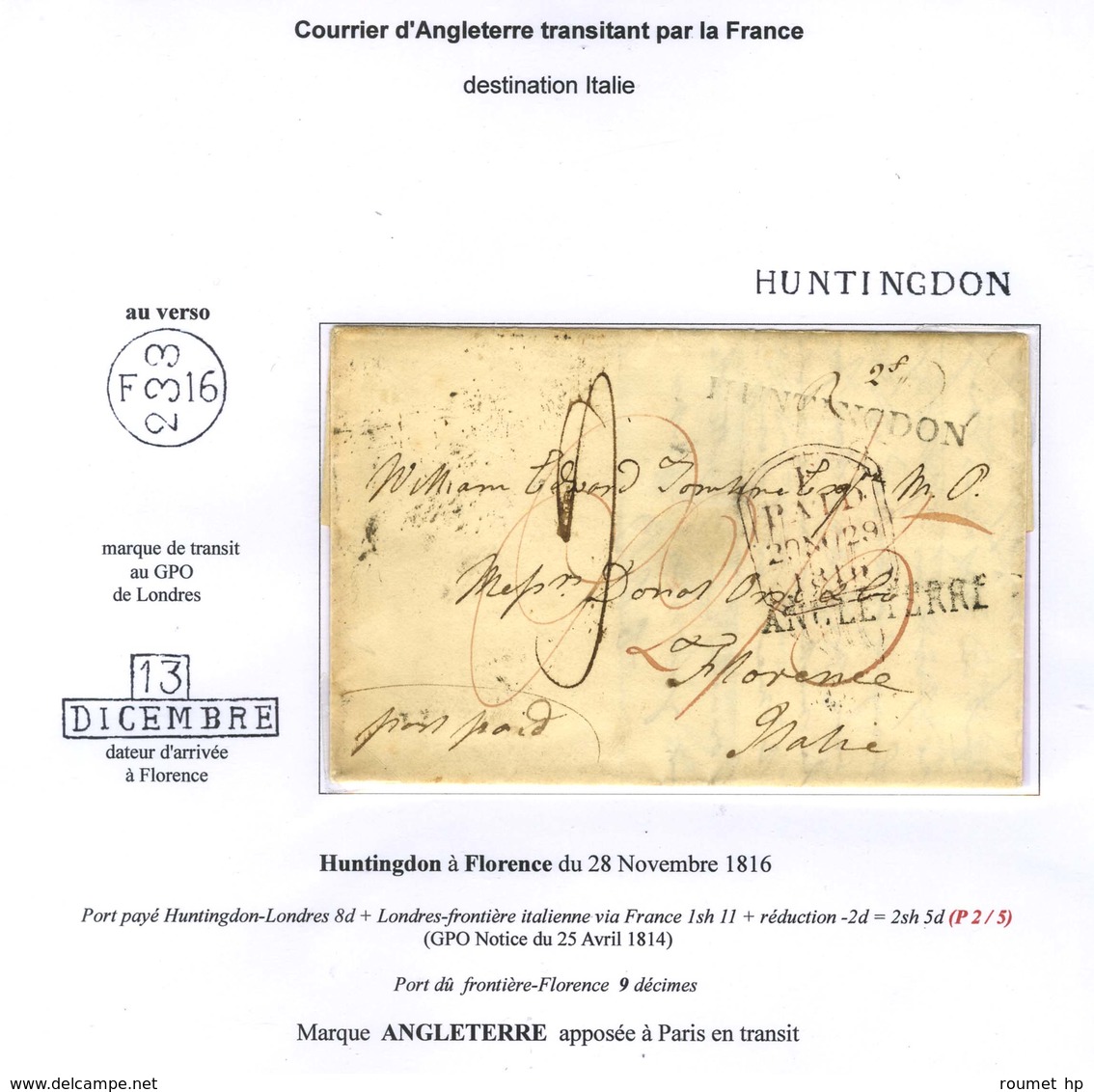 Lot De 10 Lettres Entre La France Et La Grande Bretagne Pendant La 2nde Restauration. - TB. - Sonstige & Ohne Zuordnung