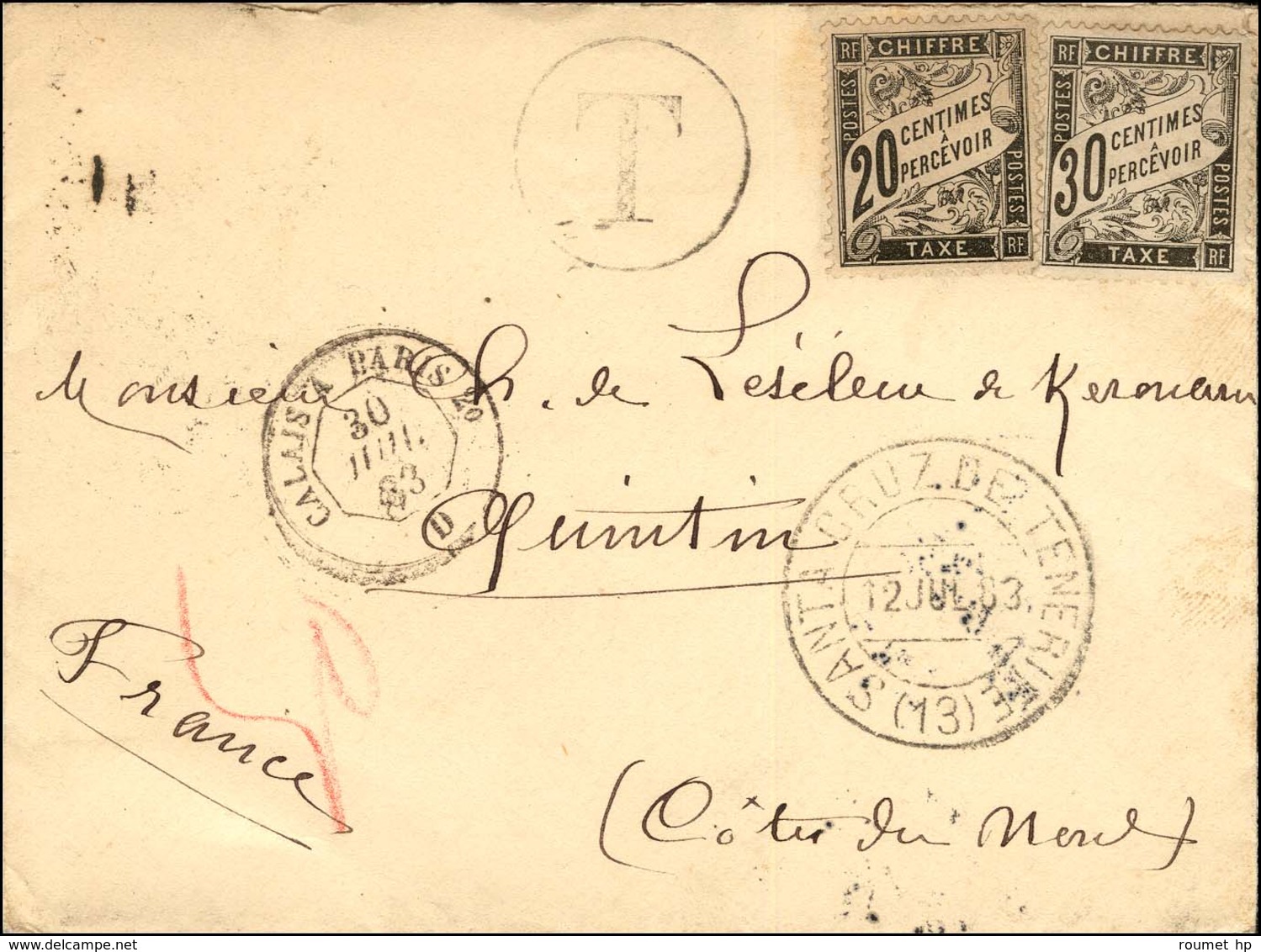 Lettre Avec Texte Daté '' à Bord De L'Uruguay Le 9 Juillet 1889 ''. Au Recto, Càd SANTA CRUZ DE TENERIFE 12 JUIL. 89 Tim - Other & Unclassified