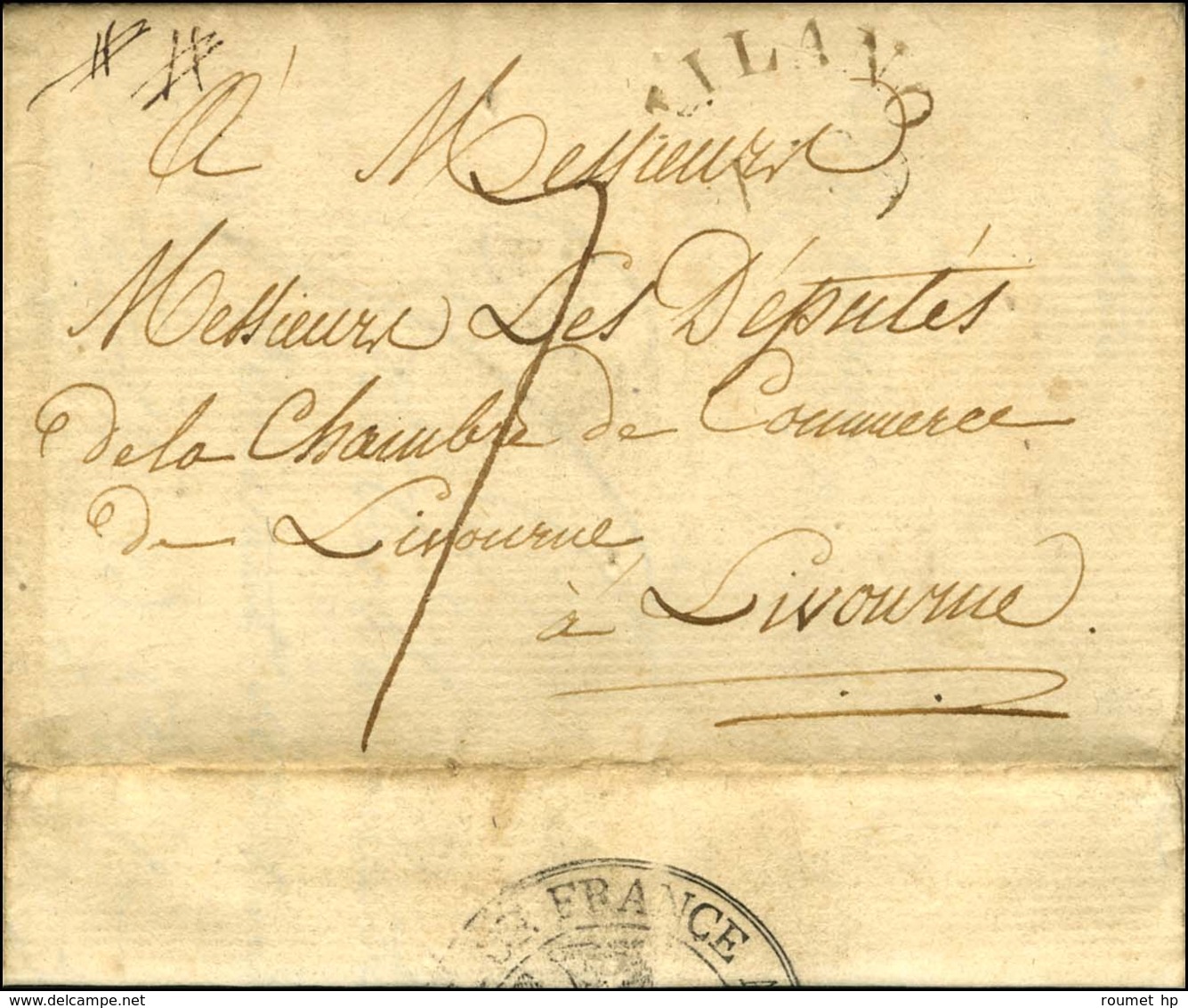 Lettre Avec Texte Daté '' Lattaquié Le 15 Janvier 1811 '' Pour Livourne, Au Verso Cachet CONSULAT DE FRANCE, Au Recto MP - Other & Unclassified