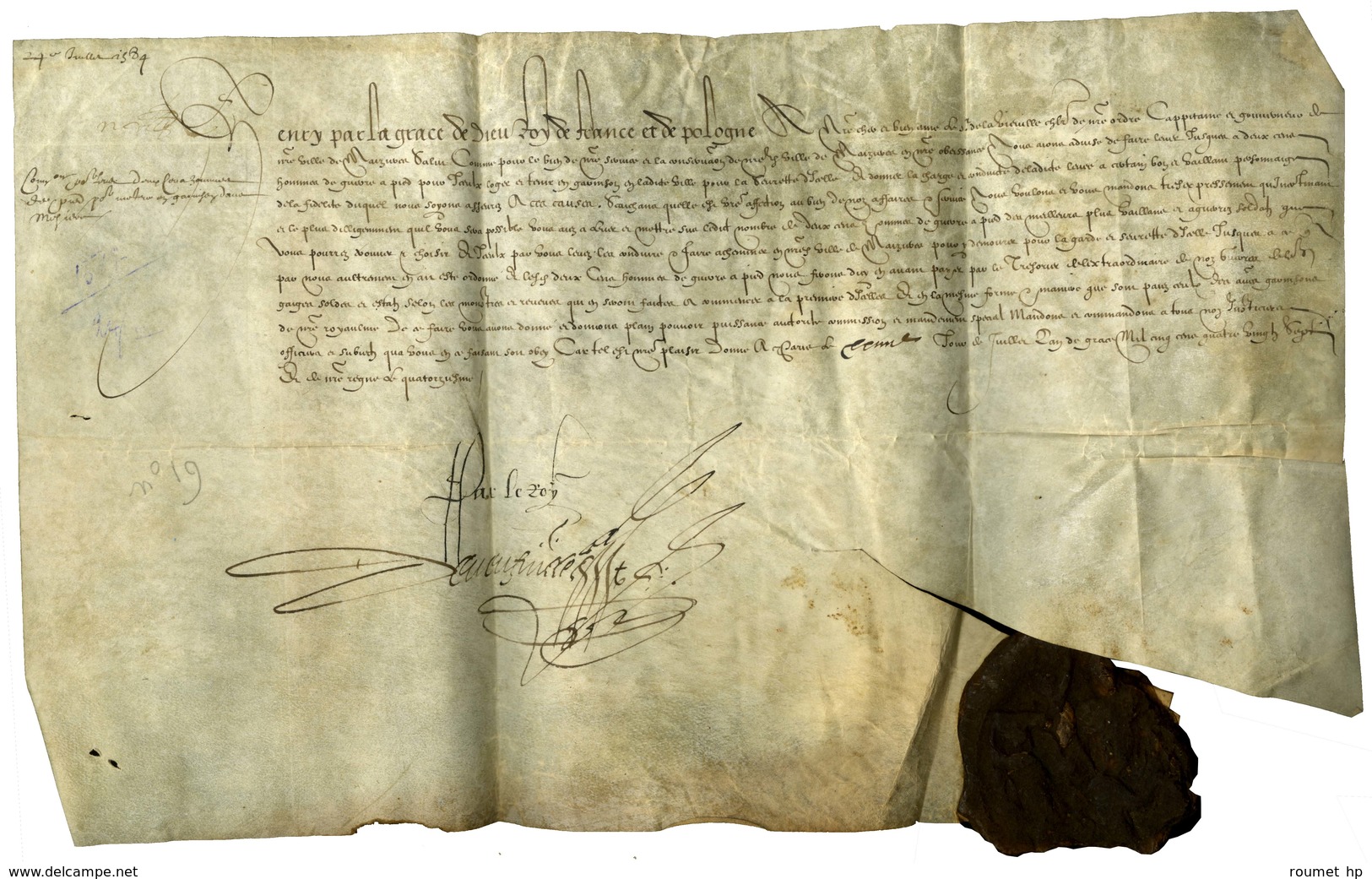 [HENRI III (1551-1589), Roi De France]. - Other & Unclassified