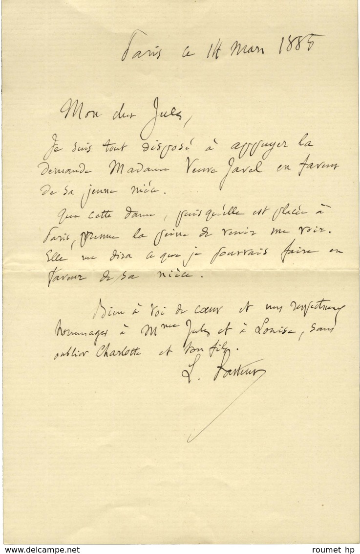 PASTEUR Louis (1822-1895), Chimiste Et Biologiste. - Autres & Non Classés