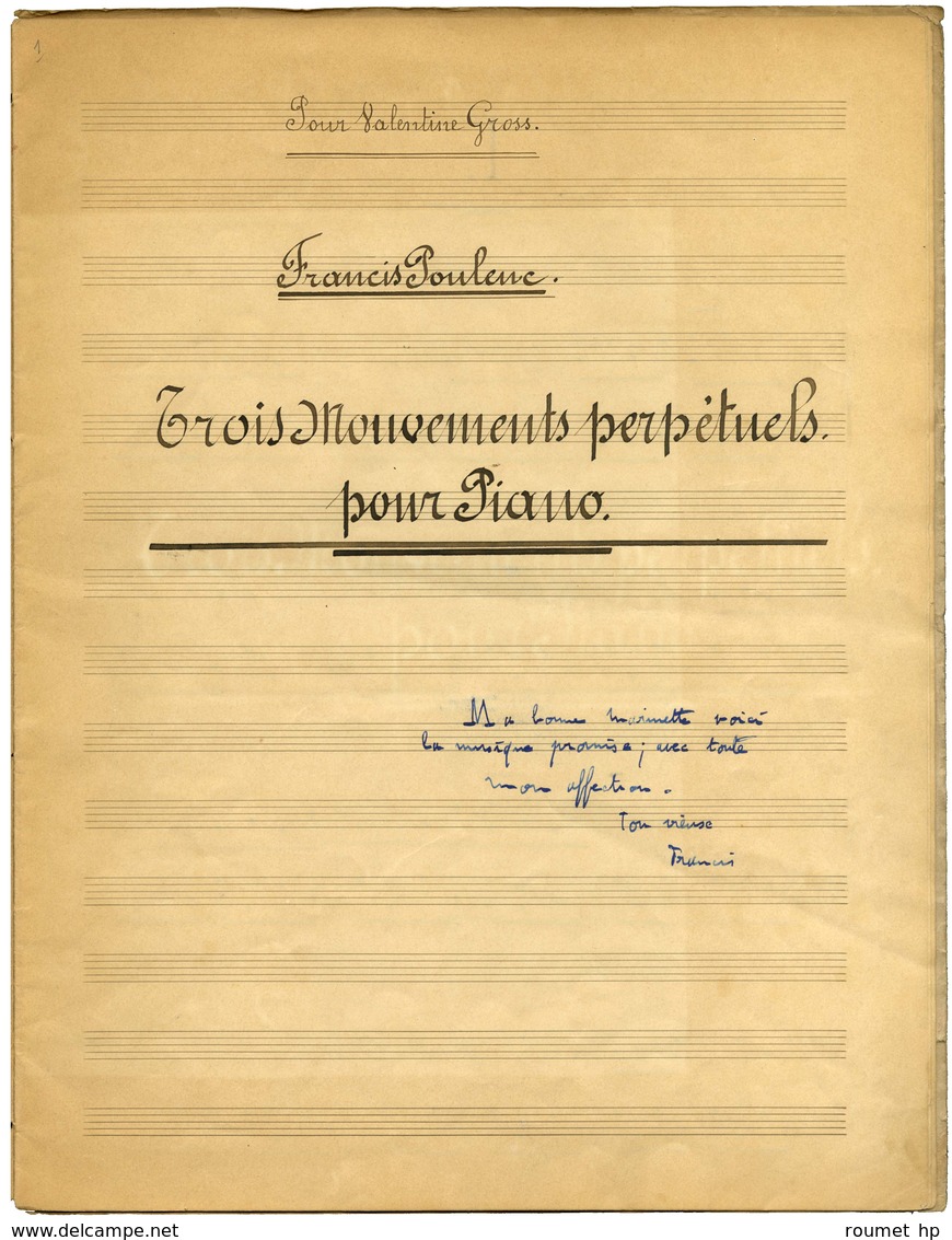POULENC Francis (1889-1963), Compositeur Et Pianiste. - Other & Unclassified