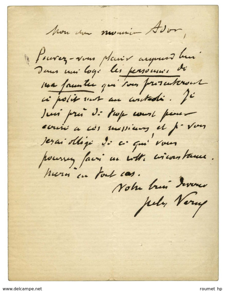 VERNE Jules (1828-1905), écrivain. - Other & Unclassified