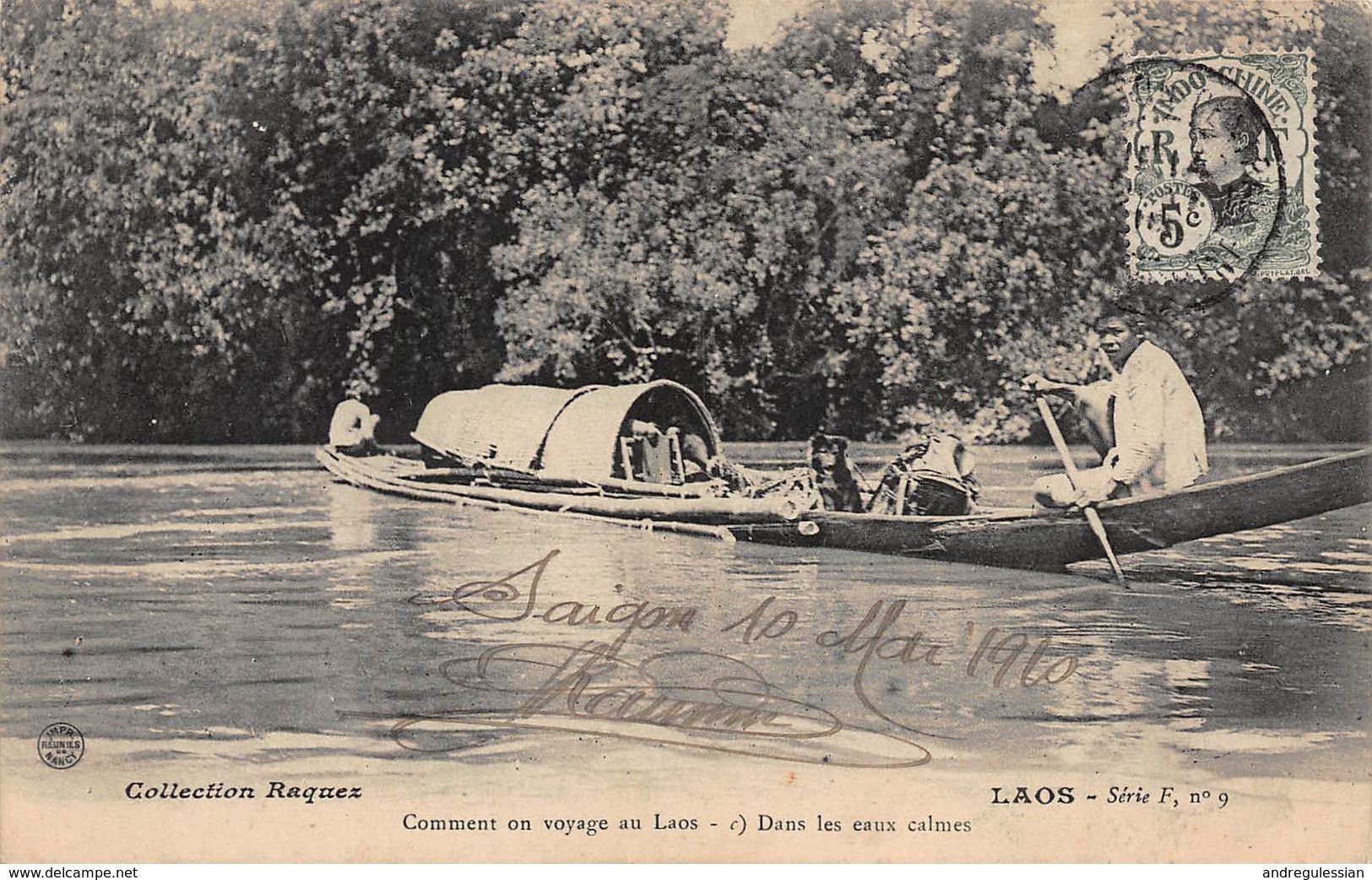 CPA - LAOS - Comment On Voyage Au Laos - Dans Les Eaux Calmes - Laos