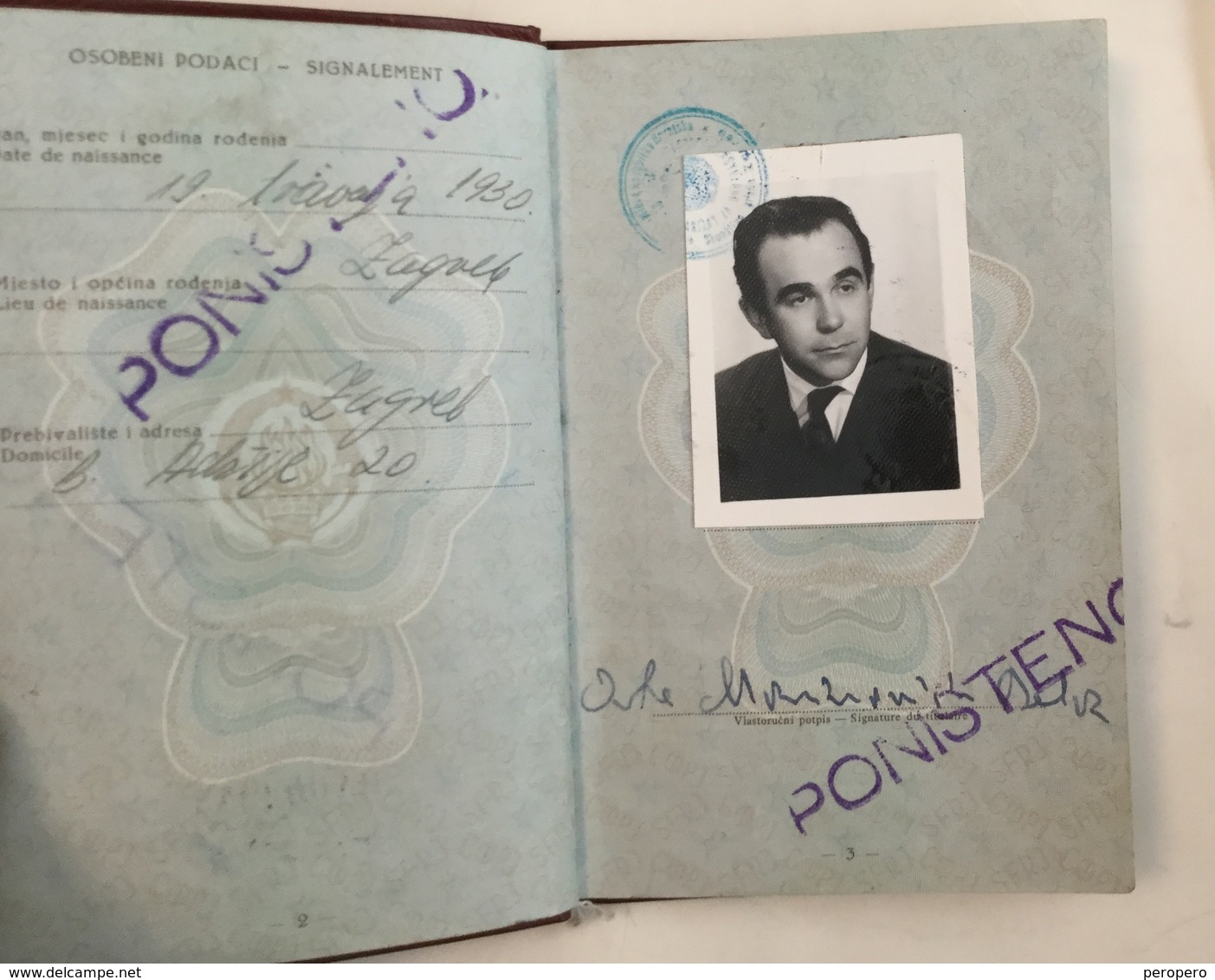 PASSEPORT PASSPORT  REISEPASS  1968.  VISA TO FRANCE - Historical Documents