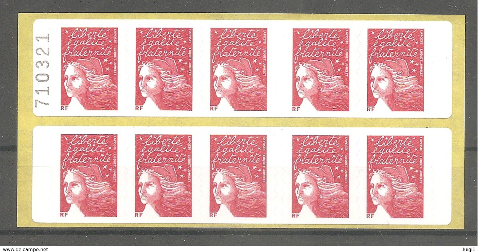 CARNET LUQUET 2001. Y&T N° 3419-C3** Neuf De Distributeur. >10 TVP Rouge RF.Type II. Numéroté +Variété. TB. - Autres & Non Classés