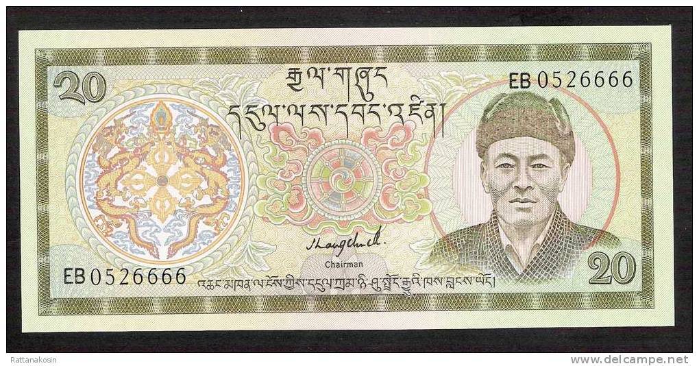 BHUTAN  P16b  20  NGULTRUM  1989 #EB Signature 1   UNC. - Bhutan