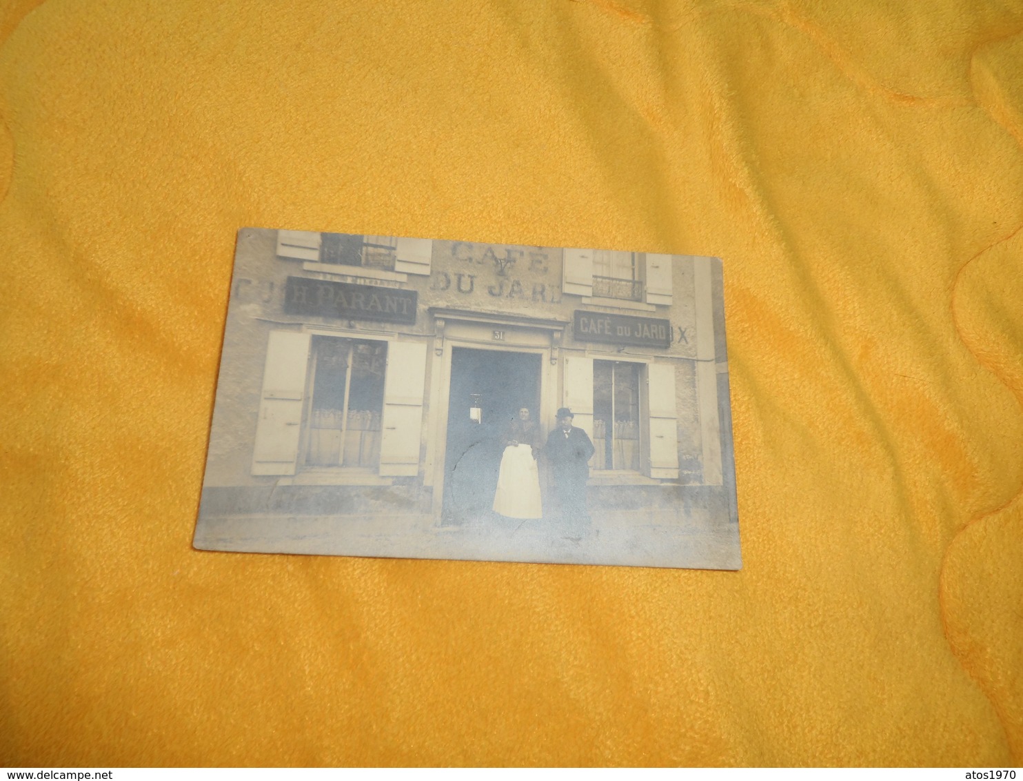 CARTE POSTALE PHOTO ANCIENNE CIRCULEE DE 1905. / CAFE DU JARD.- H. PARANT. / CACHETS AY MARNE + TIMBRES... - Photos