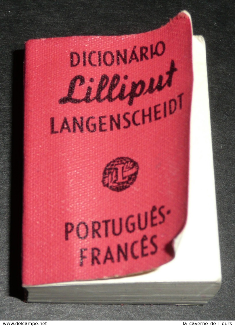 Rare Ancien Livre Miniature, Dictionnaire Lilliput LAROUSSE 1960's Portugués-Francés Portugais-Français - Dictionnaires