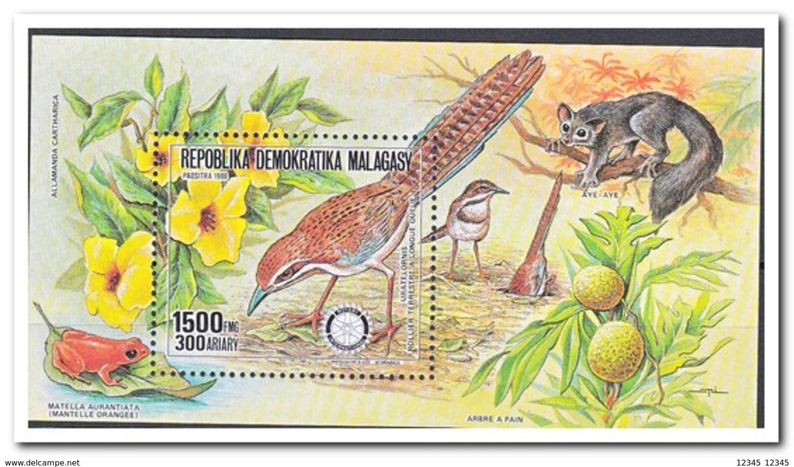 Madagaskar 1988, Postfris MNH, Birds, Flowers, Rotary - Madagaskar (1960-...)