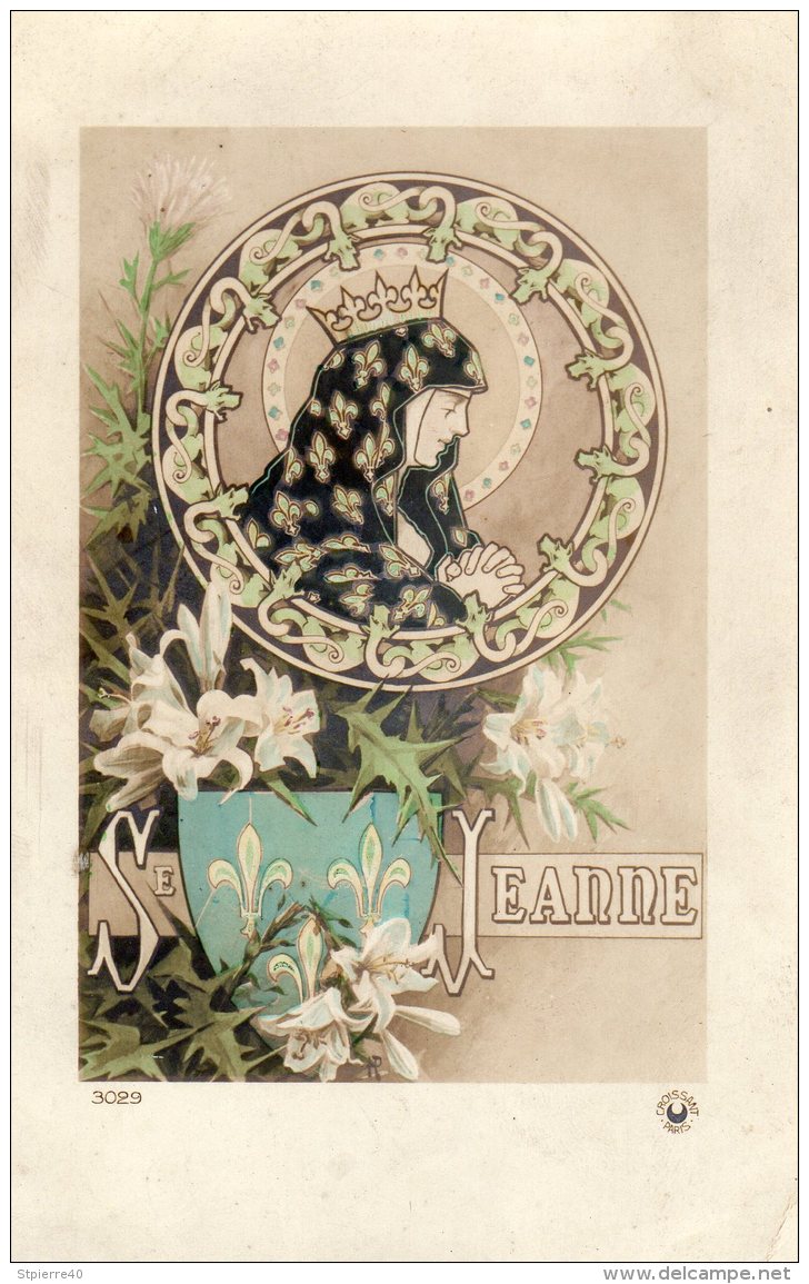 Se Jeanne (Jeanne D'Arc) Style Art Nouveau Fleurs De Lys - Historia