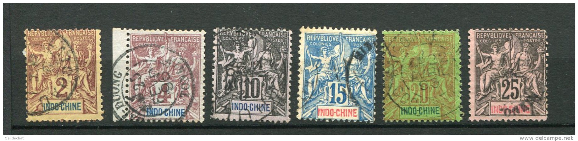 8503   INDOCHINE    N°4,5,7/10 °    Type Groupe   1892 - 96   B/TB - Gebraucht