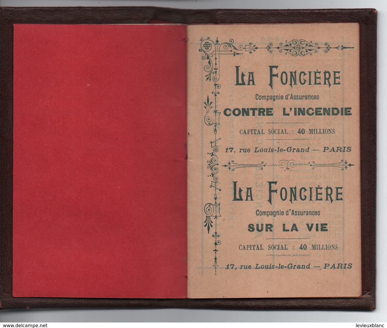 Assurances/ Petit Calendrier Ancien/La Fonciére/ Contre L'Incendie/ Sur La Vie/ 1896          CAL409 - Formato Piccolo : ...-1900