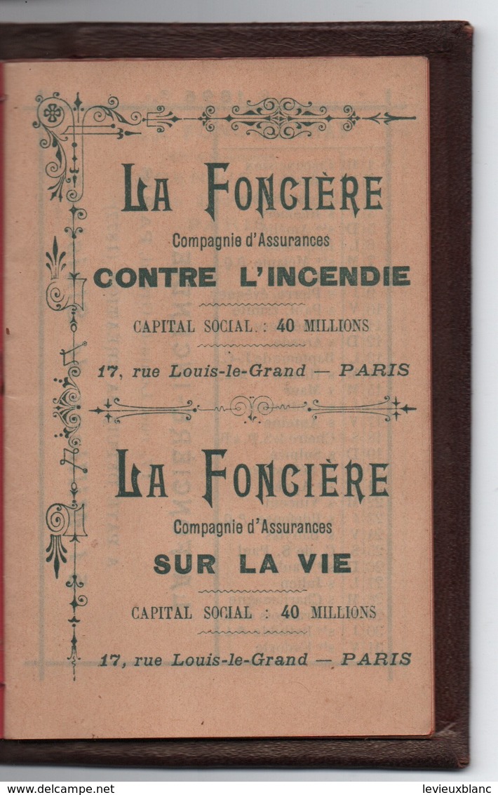 Assurances/ Petit Calendrier Ancien/La Fonciére/ Contre L'Incendie/ Sur La Vie/ 1896          CAL409 - Small : ...-1900