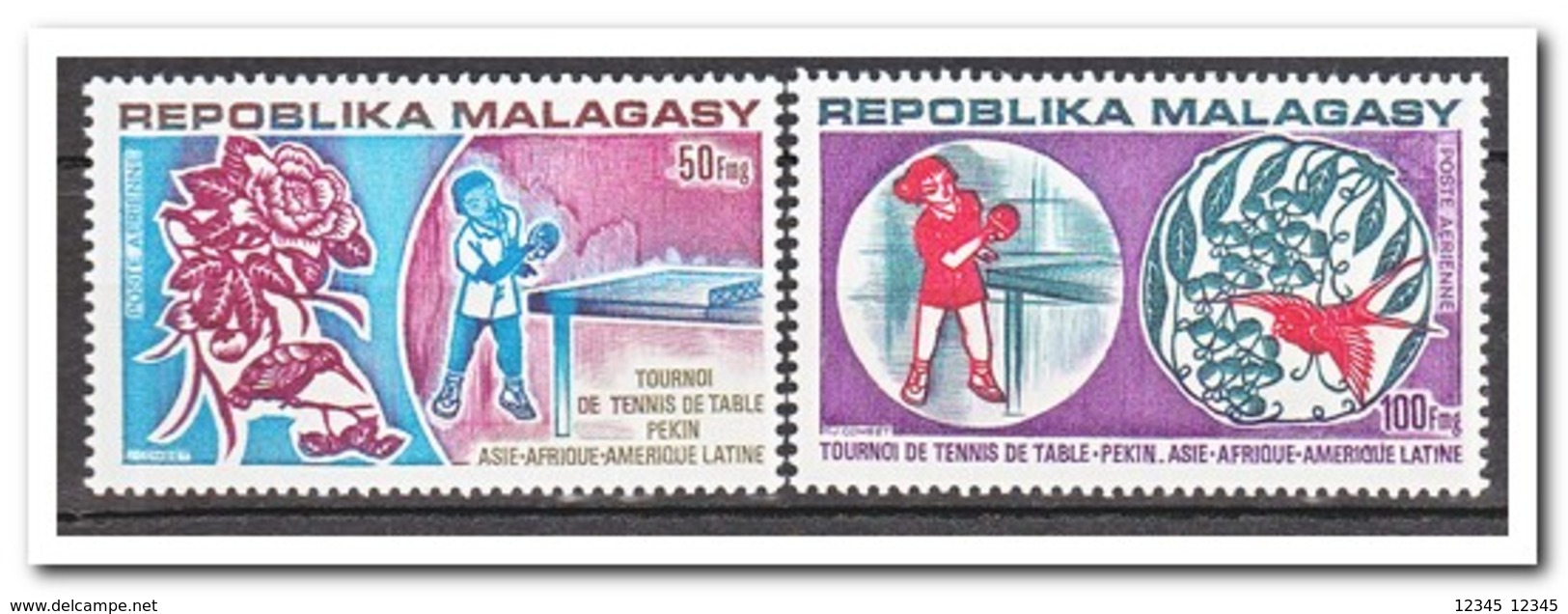 Madagaskar 1974, Postfris MNH, Table Tennis, Flowers, Birds - Madagaskar (1960-...)