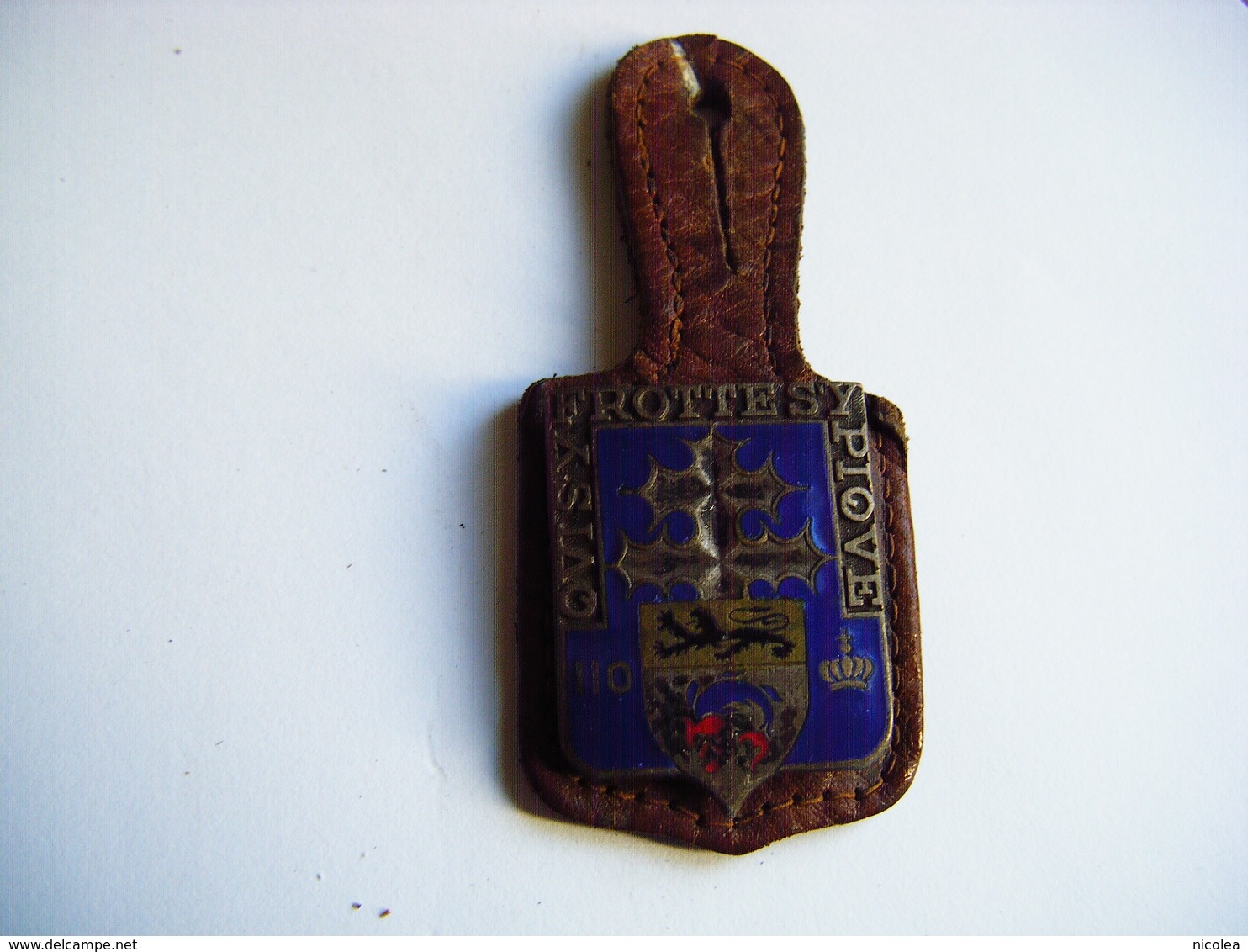 Ancien Insigne Militaire 110è R.I. Croix De Lorraine Devise "Qui S'y Frotte S'y Pique" - Drago Paris - Armée De Terre