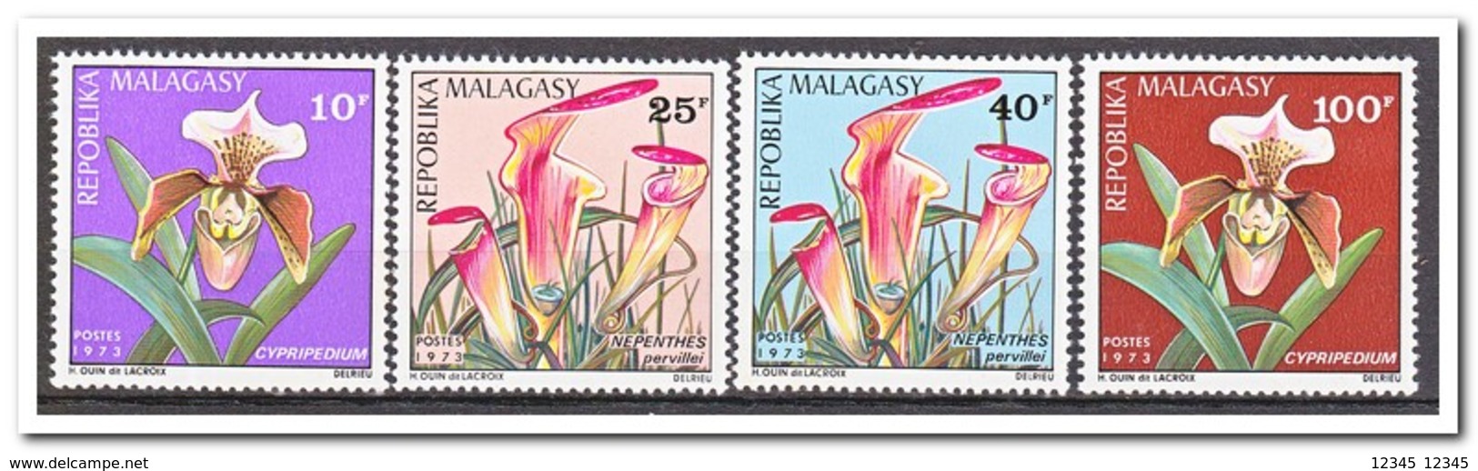 Madagaskar 1973, Postfris MNH, Flowers, Orchids - Madagaskar (1960-...)