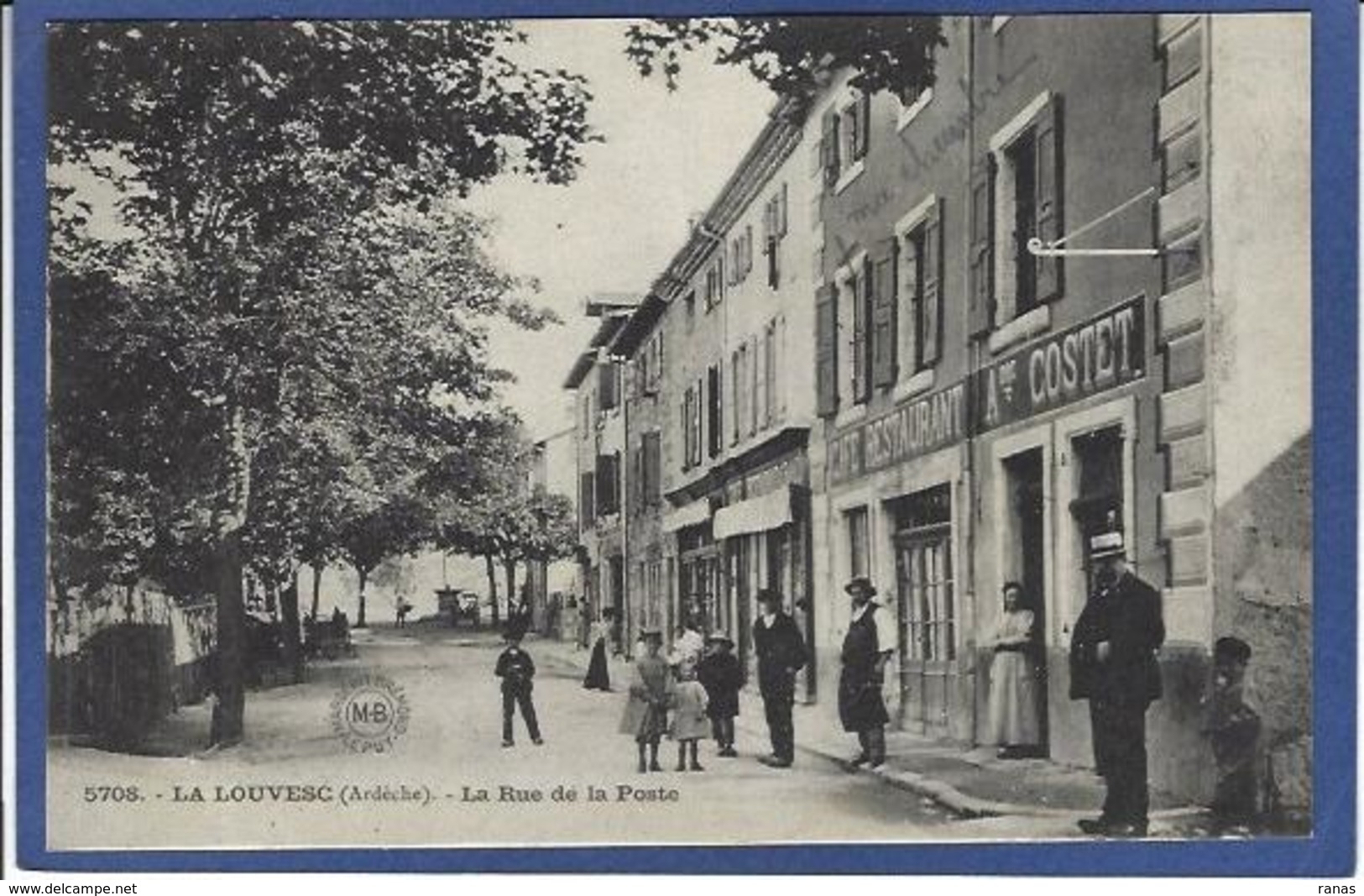 CPA Ardèche 07 La Louvesc Commerce Shop Rue De La Poste écrite - La Louvesc