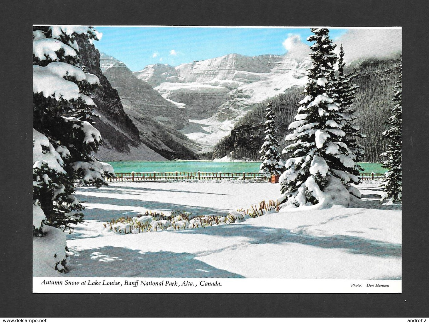 AUTUMN SNOW AT LAKE LOUISE - BANFF NATIONAL PARK ALBERTA - PHOTO DON HARMON - JOHN HINDE - Lake Louise