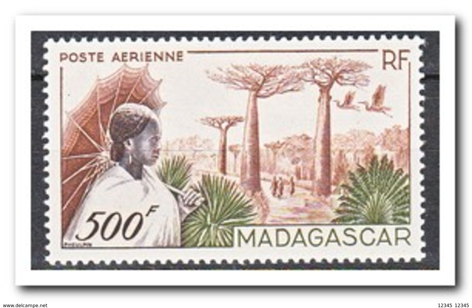 Madagaskar 1952, Postfris MNH, Trees, Birds - Madagaskar (1960-...)