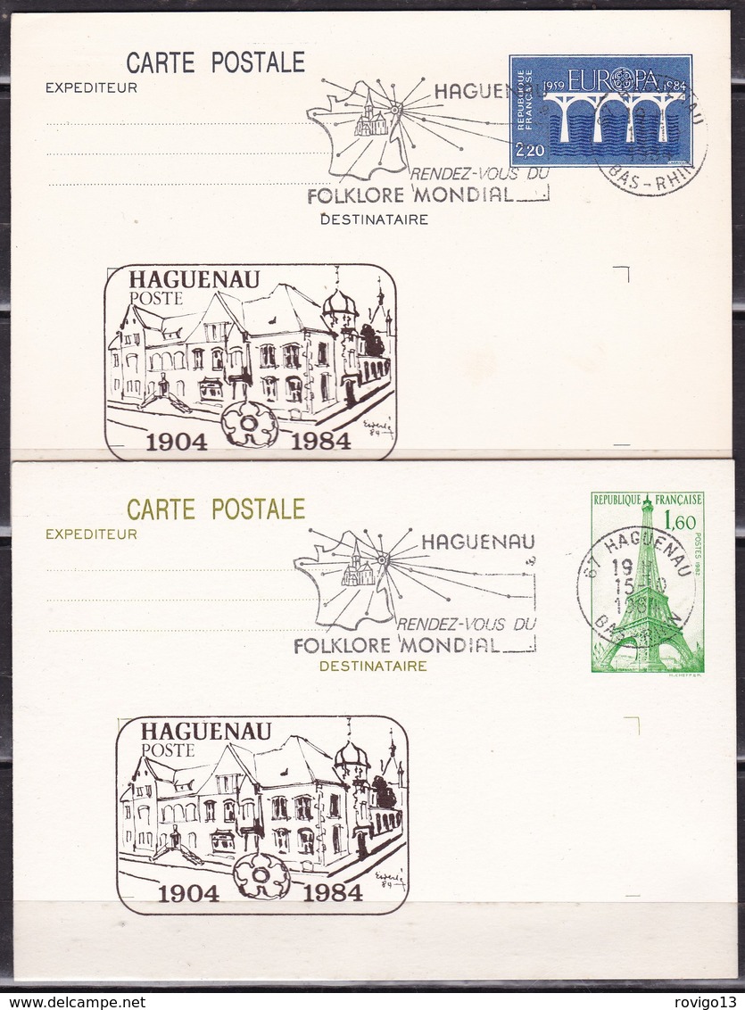 France, Bas Rhin - 2 Entiers De Haguenau De 1984 - 1961-....