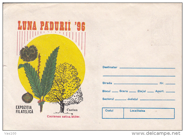 ERRORS, BARELY VISIBLE STAMPS, TREE COVER STATIONERY, ENTIER POSTAL, 1996, ROMANIA - Variétés Et Curiosités