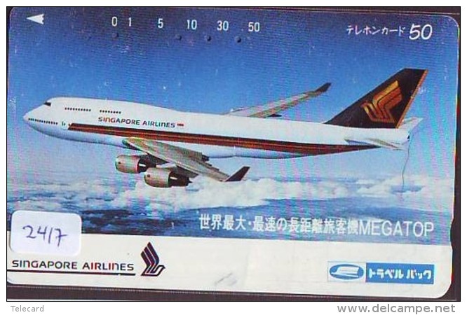 Télécarte  JAPON * SINGAPORE AIRLINES (2417)  AVIATION * AIRLINE Phonecard JAPAN  AIRPLANE * FLUGZEUG - Avions