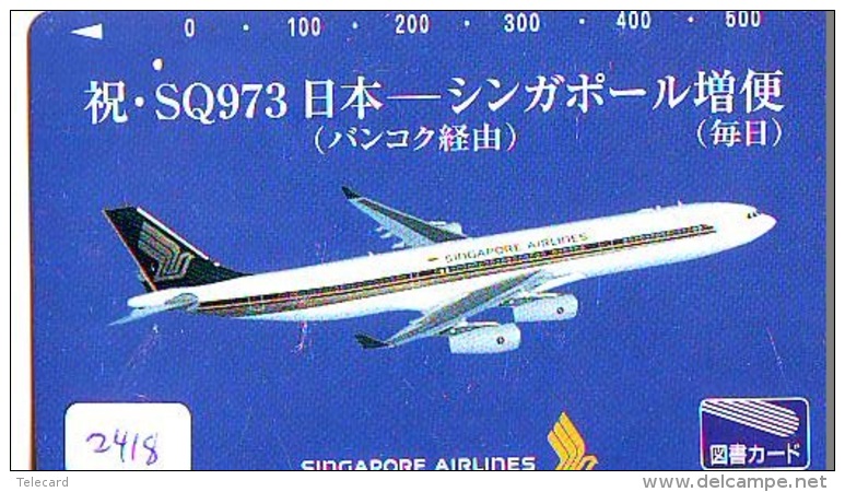 Télécarte  JAPON * SINGAPORE AIRLINES (2419)  AVIATION * AIRLINE Phonecard JAPAN  AIRPLANE * FLUGZEUG - Avions