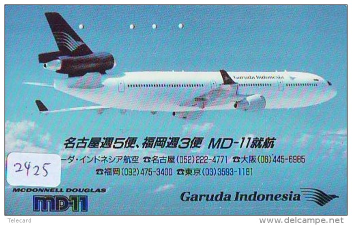 Télécarte  JAPON * GARUDA INDONESIA  (2425)  AVIATION * AIRLINE Phonecard JAPAN  AIRPLANE * FLUGZEUG - Avions
