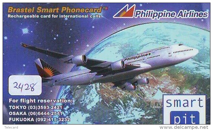 Télécarte  JAPON * PHILIPPINE AIRLINES  (2428)  AVIATION * AIRLINE Phonecard JAPAN  AIRPLANE * FLUGZEUG - Airplanes