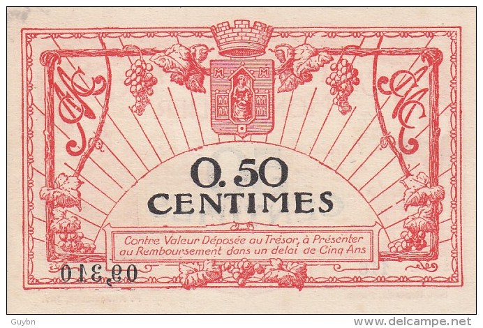 _ (34) Herault Montpellier .. Chambre De Cmmerce, Billet Necessite 50 Centimes .. 11 Octobre 1917 . Serie 130 .superbe - Chambre De Commerce
