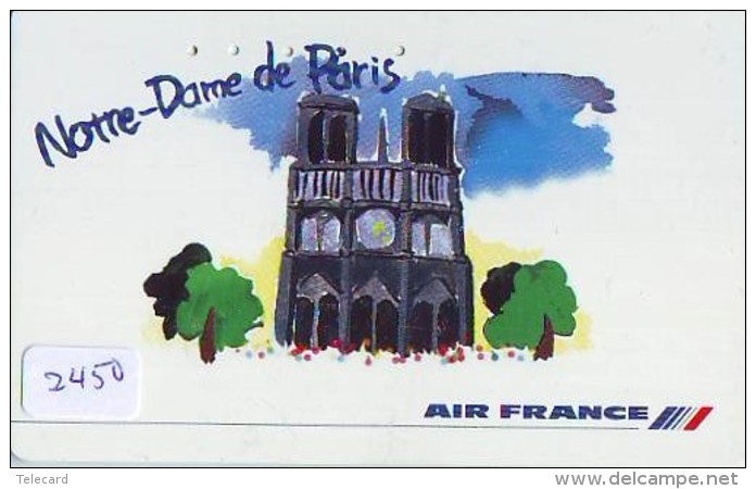 Télécarte  JAPON * AIR FRANCE (2450) NOTRE DAME * AVIATION * AIRLINE Phonecard  JAPAN AIRPLANE * FLUGZEUG - Avions