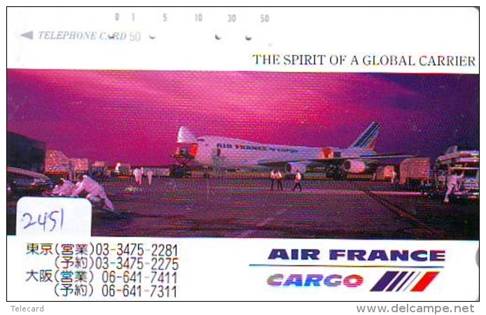 Télécarte  JAPON * AIR FRANCE (2451) * AVIATION * AIRLINE Phonecard  JAPAN AIRPLANE * FLUGZEUG - Flugzeuge