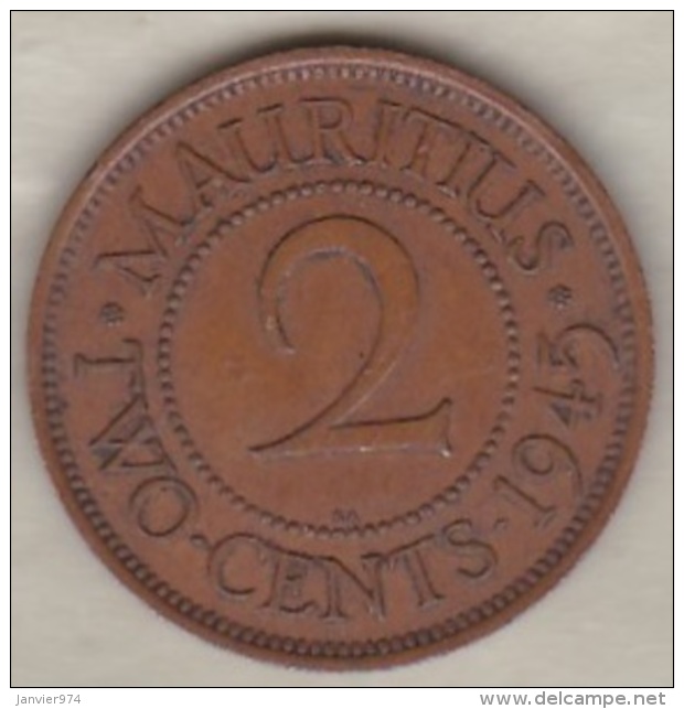 Ile Maurice , 2 Cents 1945 , George VI - Maurice