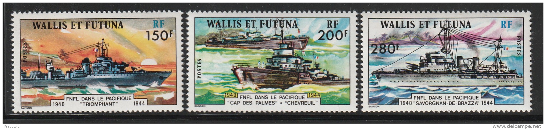 WALLIS Et FUTUNA - N°210/2 ** (1978)  Forces Navales Françaises Libres - Unused Stamps