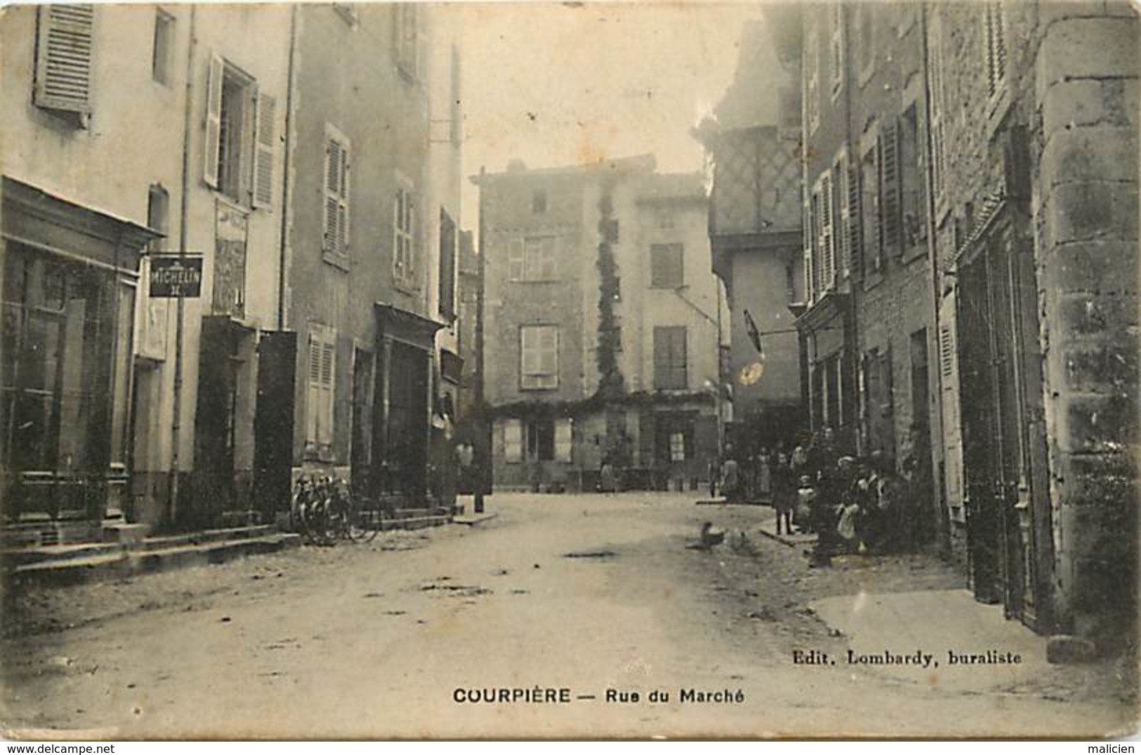 - Puy De Dome -ref-A575- Courpiere -  Rue Du Marché - Panneau Michelin - Magasin - Magasins - - Courpiere