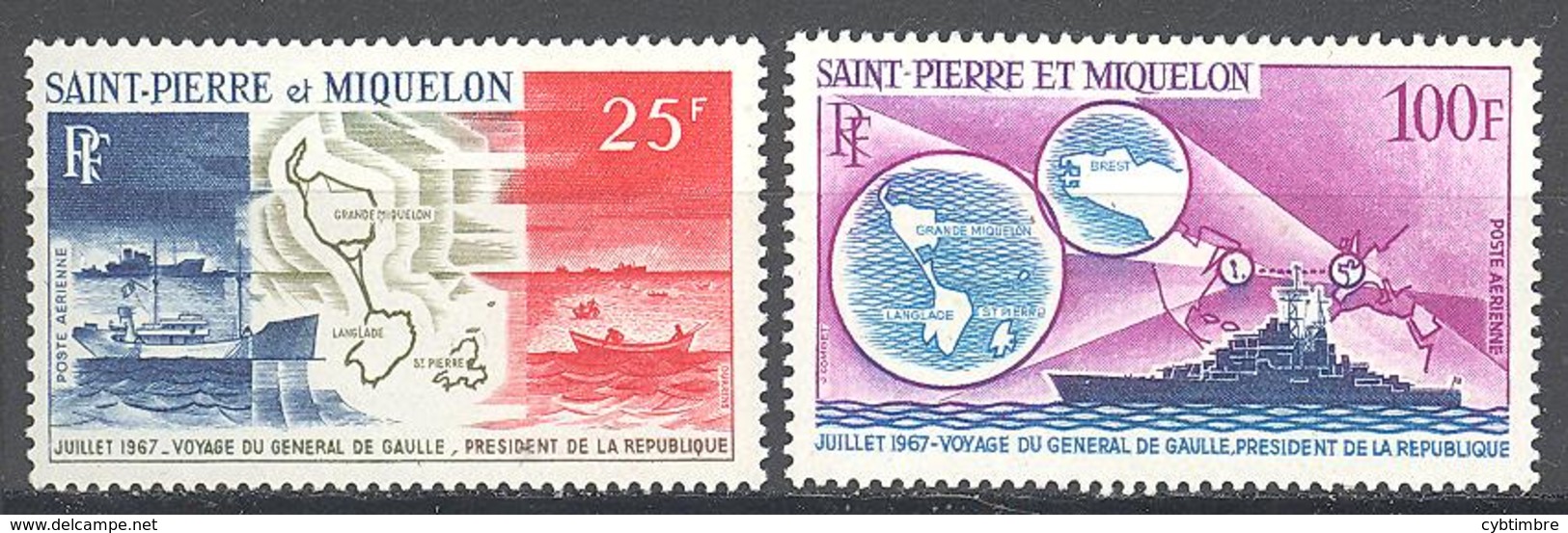 Saint Pierre Et Miquelon: Yvert N° A 38/39*; Voyage Du Général De Gaulle - Ongebruikt