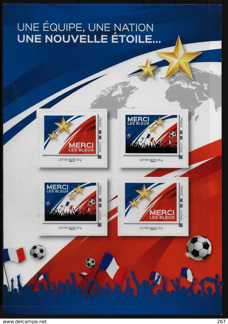 FRANCE   N°  ( 4 Valeurs )  * *    Cup 2018  Football  Soccer  Fussball - 2018 – Russie