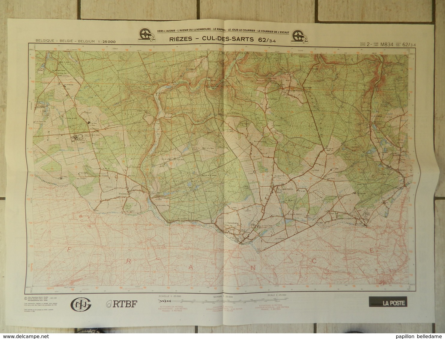 RIEZES-CUL-DES-SARTS  : Carte Topographique  IGN - Cartes Topographiques