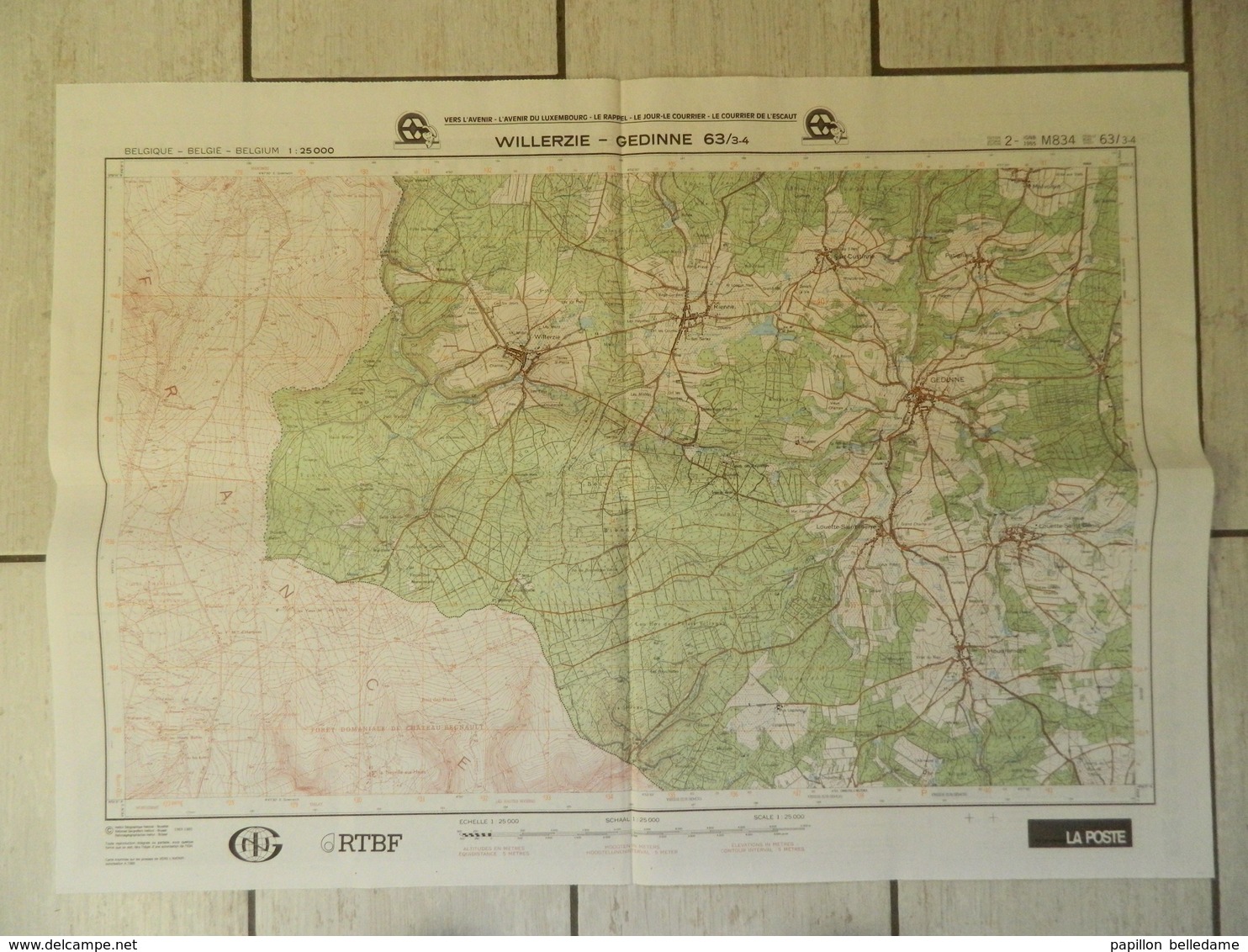 WILLERZIE-GEDINNE  : Carte Topographique  IGN - Cartes Topographiques